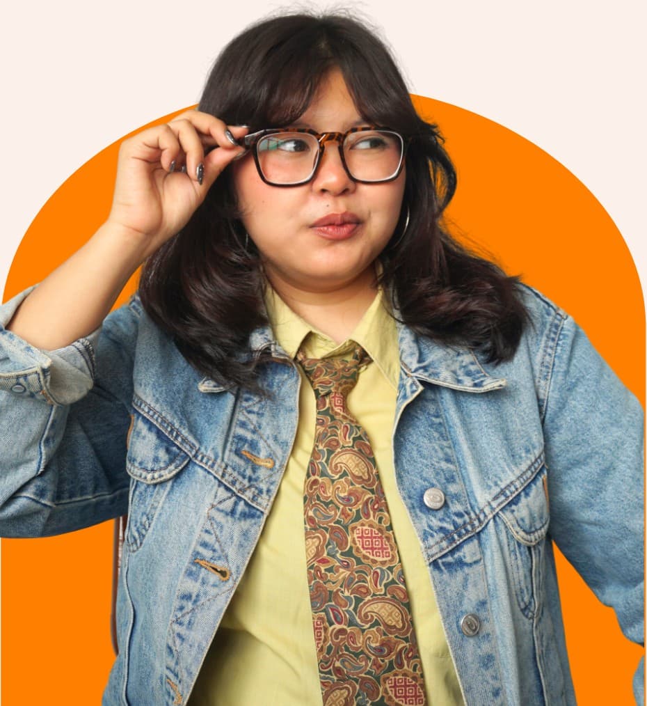 A BOI Research researcher adjusting her glasses
